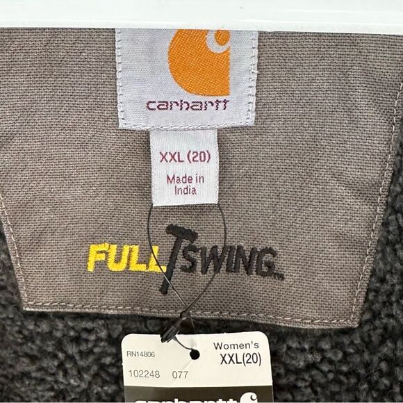 Carhartt Full Swing Washed Duck Sherpa Lined Jacket Gray XXL NWT - Picture 4 of 12
